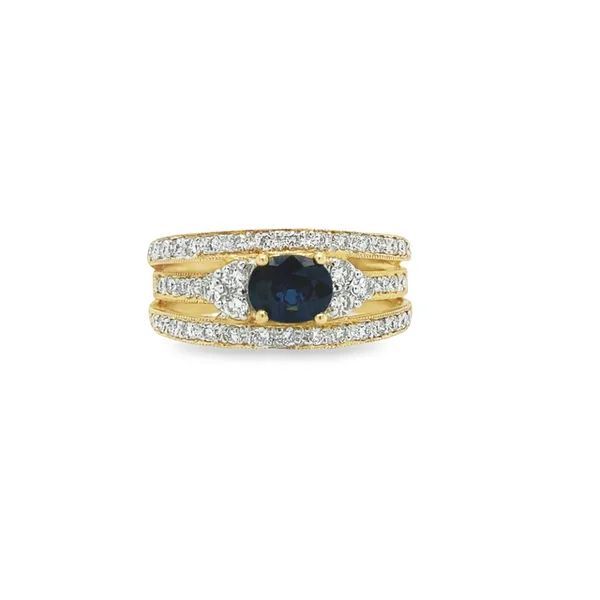 Triple Shank Sapphire & Diamond Ring Jais Providenciales, 
