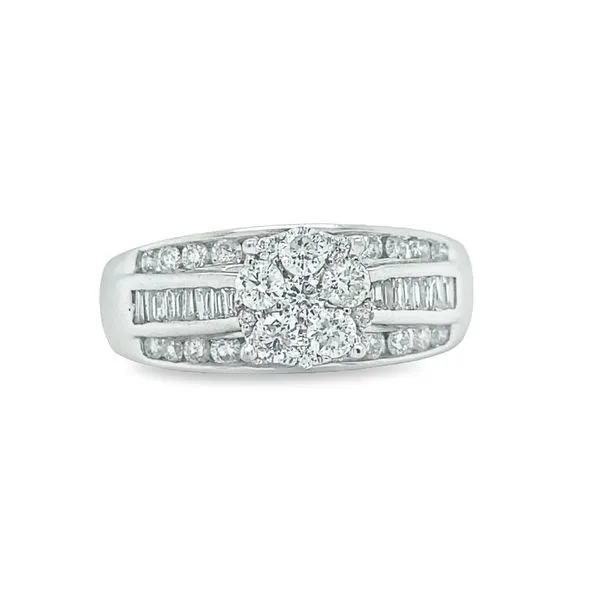 White Gold Diamond Floral Ring Jais Providenciales, 