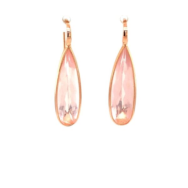 Pink Quartz Teardrop Earrings Jais Providenciales, 