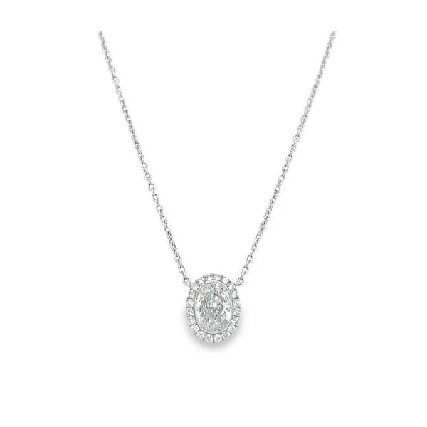 Oval-Cut Diamond Solitaire Necklace Jais Providenciales, 