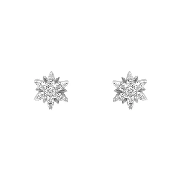 White Gold Diamond Sun Studs Jais Providenciales, 