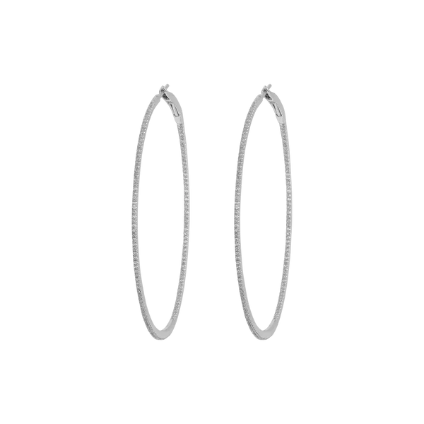 White Gold Diamond Hoops Jais Providenciales, 