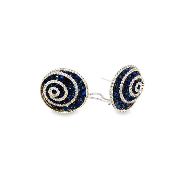 Sapphire & Diamond Studs Image 2 Jais Providenciales, 