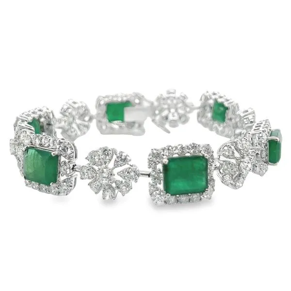 Emerald & Floral Diamond Bracelet Jais Providenciales, 