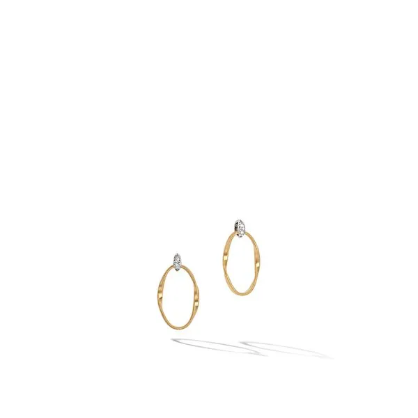Marrakech Onde Collection 18K Yellow Gold and Diamond Link Stud Jais Providenciales, 