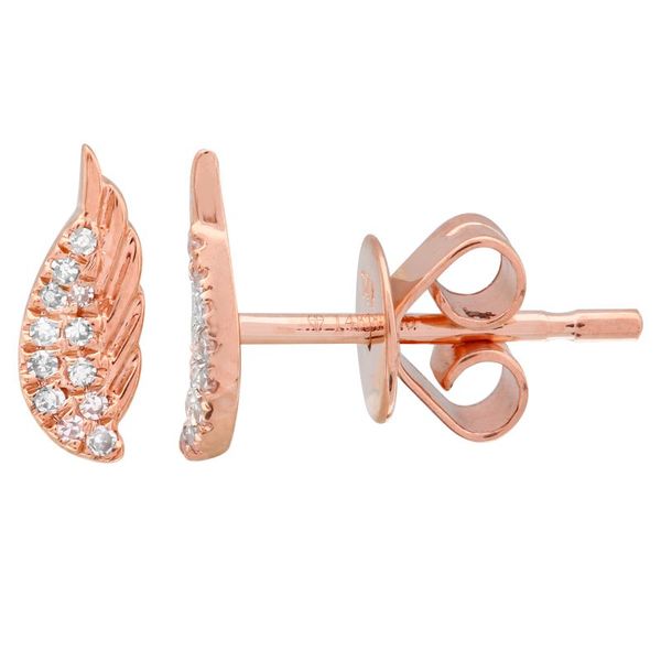 Wing Earrings with Diamonds Jais Providenciales, 