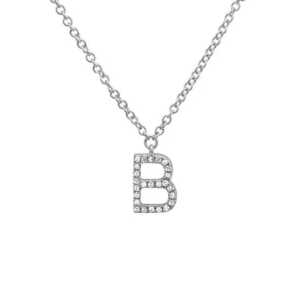 Letter B Diamond Necklace Jais Providenciales, 