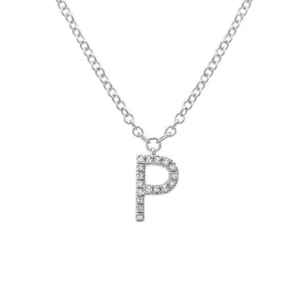 Initial P Diamond Necklace Jais Providenciales, 