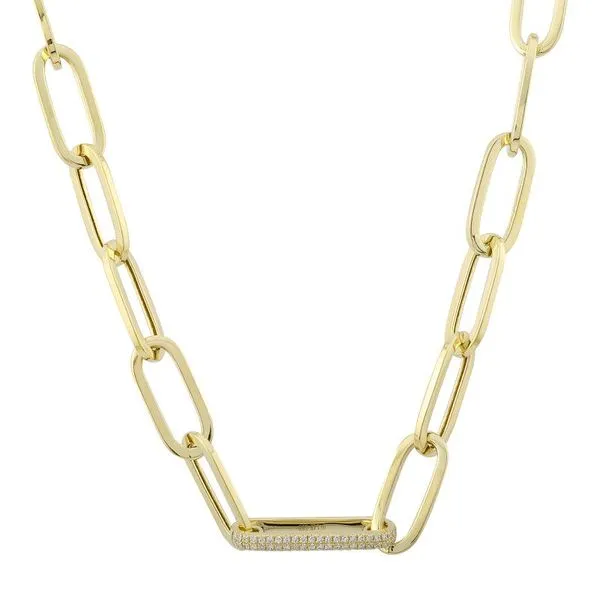 Diamond Paperclip Link Necklace Jais Providenciales, 
