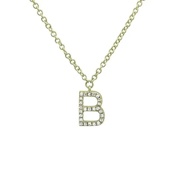 Letter B Diamond Necklace Jais Providenciales, 