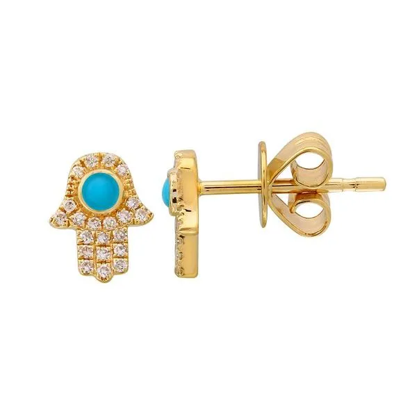 Hamsa Stud Earrings Jais Providenciales, 