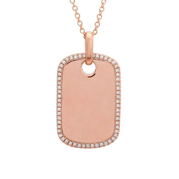 Diamond Dog Tag Necklace Jais Providenciales, 