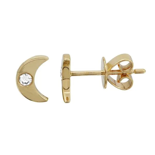 Diamond Crescent Moon Studs Jais Providenciales, 