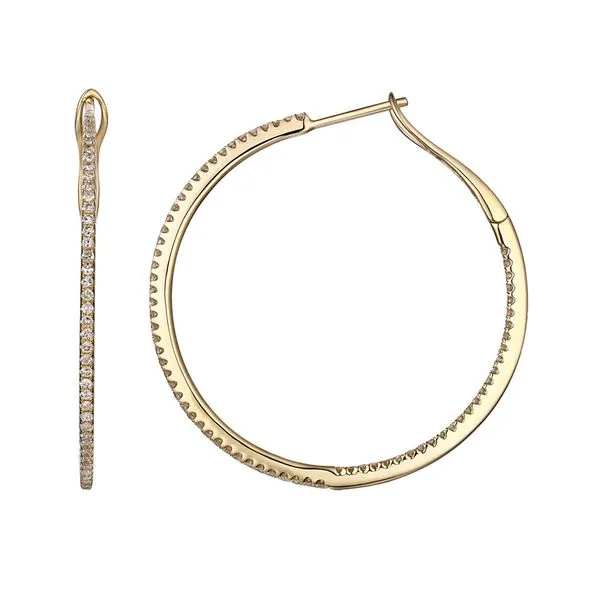 14K Diamond Hoop Earrings Jais Providenciales, 