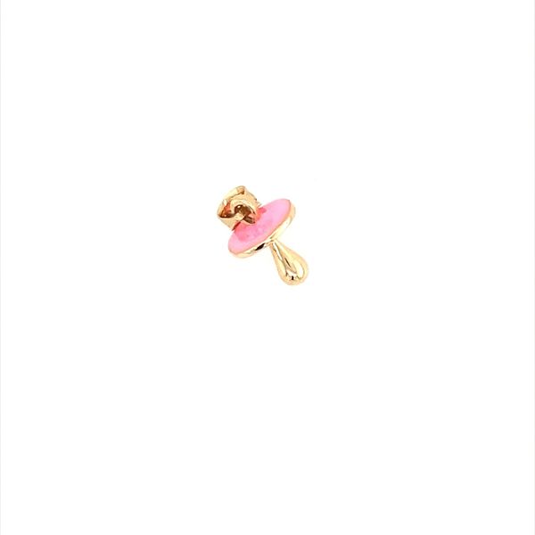 14K Yellow Gold & Pink Enemal Pacifier Charm Jais Providenciales, 