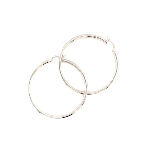 X-Large Hoops - White Gold Jais Providenciales, 