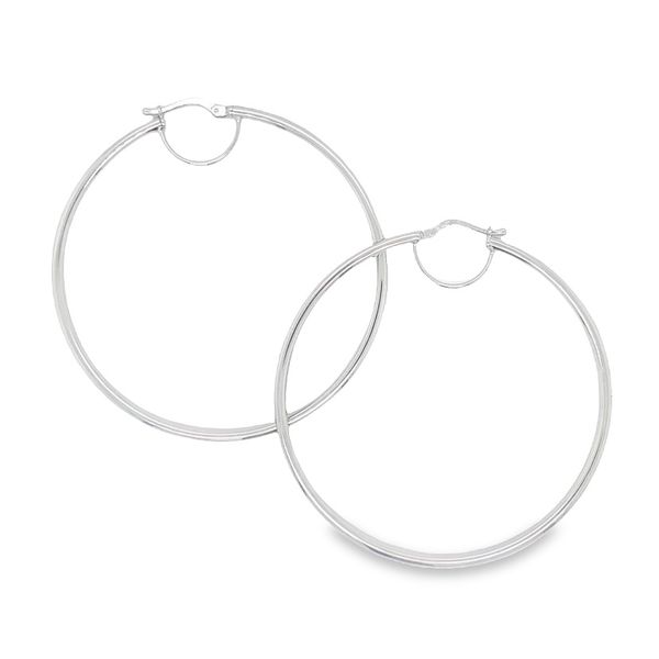 Extra Large White Gold Hoops Jais Providenciales, 