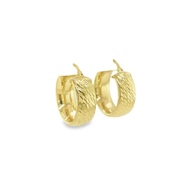 Small Thick Engraved Hoops Jais Providenciales, 