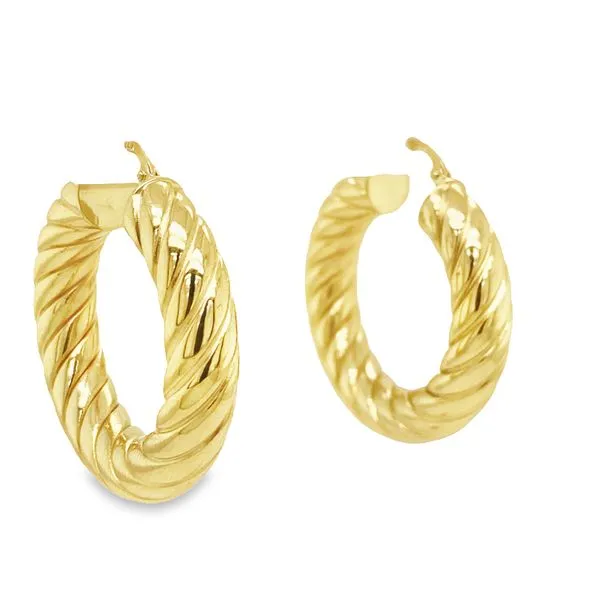 Thick Medium Twisted Hoops Jais Providenciales, 