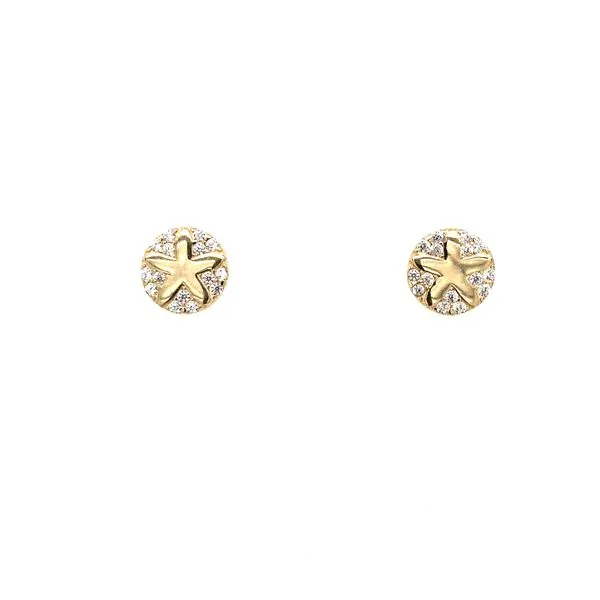 CZ Sand Dollar Studs Jais Providenciales, 