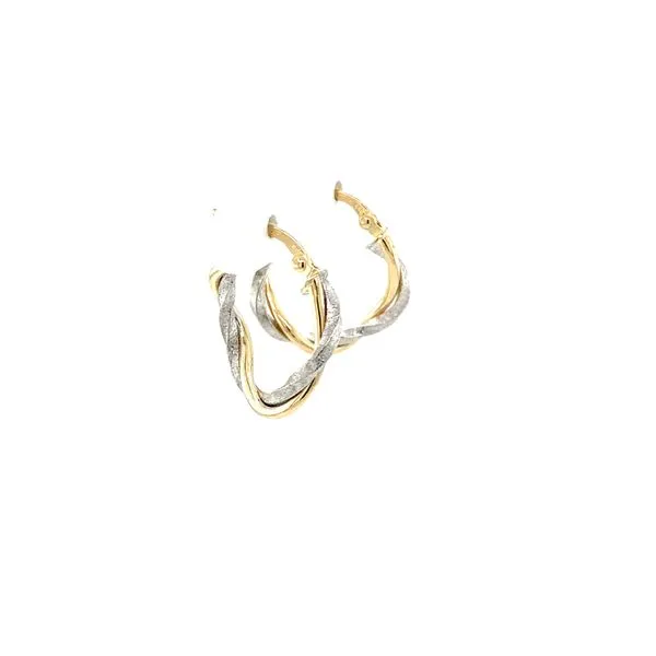 Mini Two-tone Crossover Hoops Jais Providenciales, 