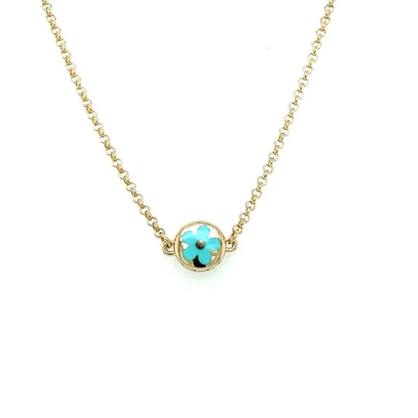 Turquoise Flower Pendant Necklace  Jais Providenciales, 