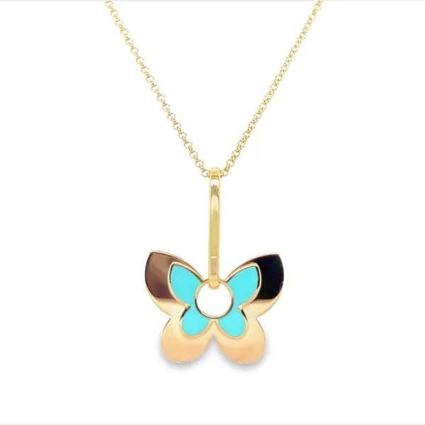 Two-Tone Butterfly Pendant Necklace Jais Providenciales, 