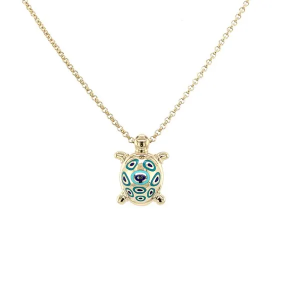 Turquoise Turtle Pendant Necklace Jais Providenciales, 