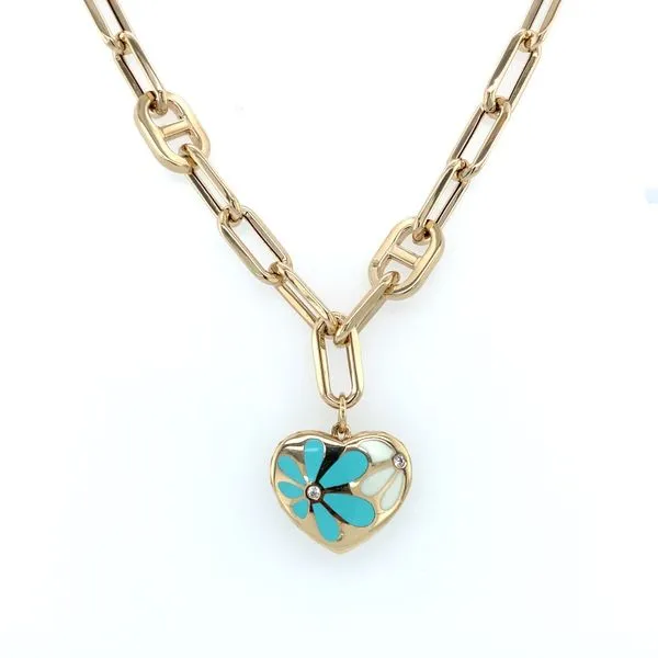 Paperclip Necklace with Heart Pendant Jais Providenciales, 