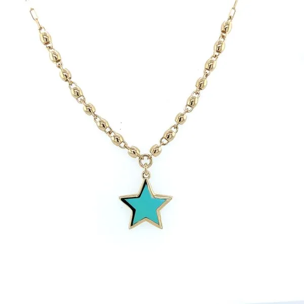 Reversibe Turquoise Star Pendant Necklace Jais Providenciales, 