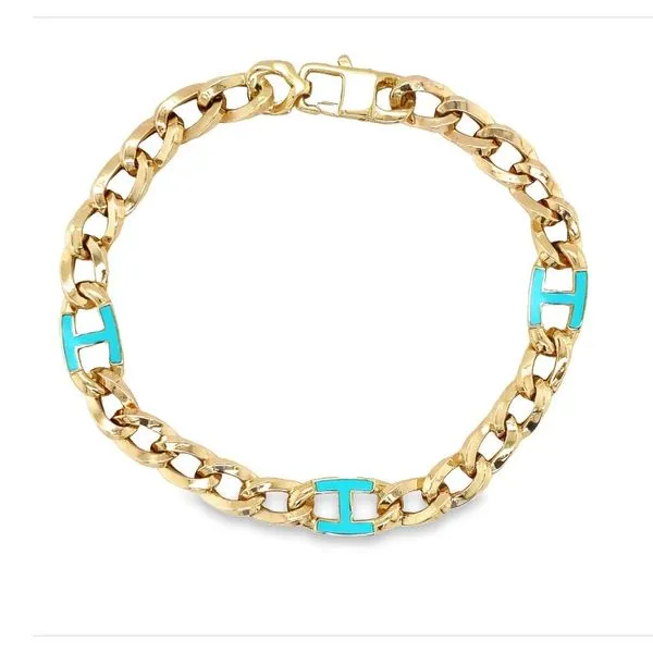 Turquoise & Gold Bracelet Jais Providenciales, 
