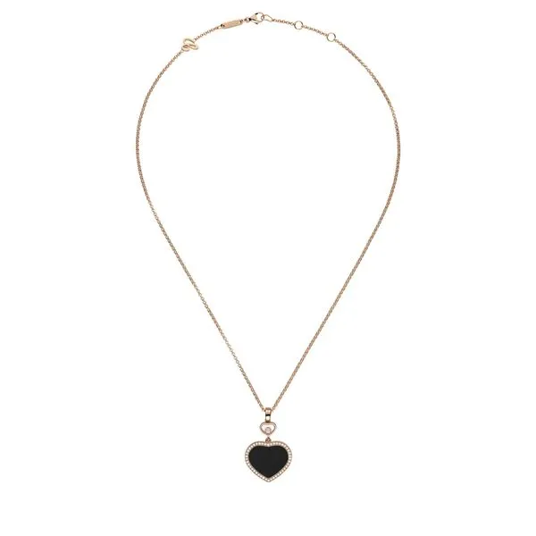 Happy Hearts Diamond Necklace with Black Onyx Image 3 Jais Providenciales, 