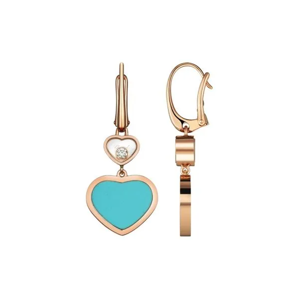 Happy Hearts Drop Earrings with Turquoise Stone Jais Providenciales, 