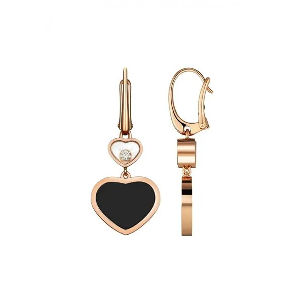 Happy Hearts Drop Earrings with Black Onyx Jais Providenciales, 
