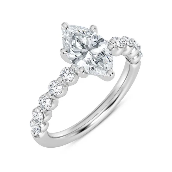 14K White In Line Diamond Semi-Mount James Martin Jewelers Dubuque, IA