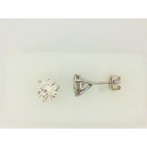 White 14 Karat Lab Grown Stud Earrings James Martin Jewelers Dubuque, IA