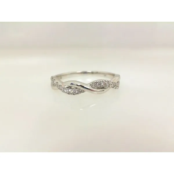 White 14K Wedding Band with Round Diamonds James Martin Jewelers Dubuque, IA