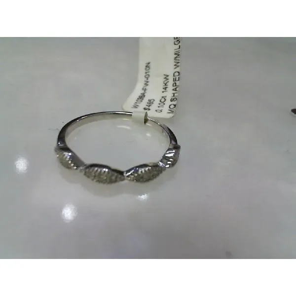 White 14K Wedding Band with Round Diamonds James Martin Jewelers Dubuque, IA