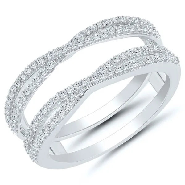 10K White Wedding Band with 0.33Tw Single Cut Diamonds James Martin Jewelers Dubuque, IA