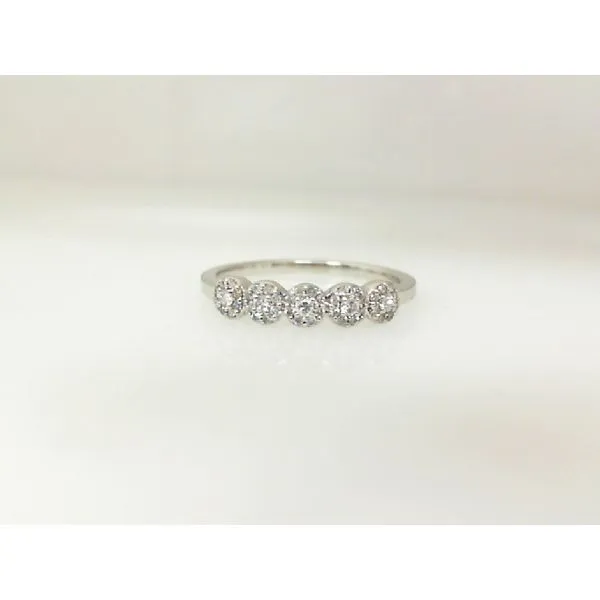 White 14K Wedding Band with Round Diamonds James Martin Jewelers Dubuque, IA
