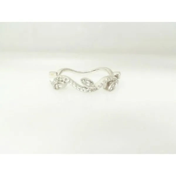 14K White Gold Wedding Band with Diamonds James Martin Jewelers Dubuque, IA
