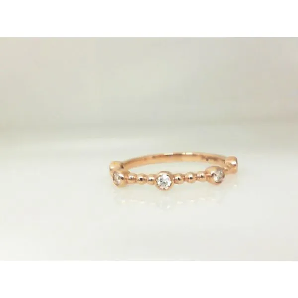 Rose 14K Wedding Band with Round Diamonds James Martin Jewelers Dubuque, IA