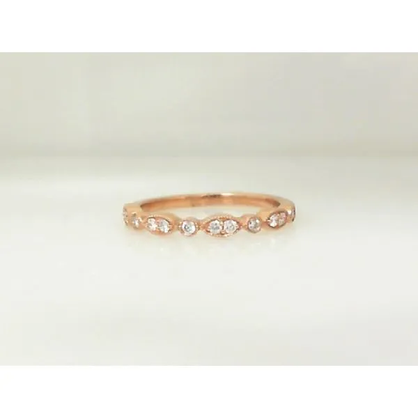 Rose 14K Wedding Band with 0.16Tw Round Diamonds James Martin Jewelers Dubuque, IA