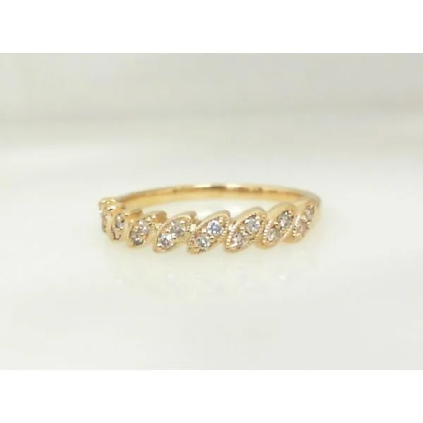 Yellow 14 Karat Wedding Band with Round Cut Diamonds James Martin Jewelers Dubuque, IA