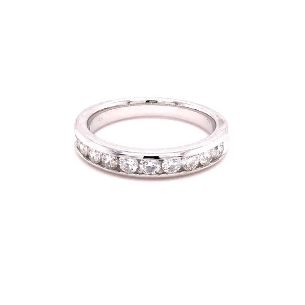 White 14Kt Wedding Band with 0.75Tw Round G/H I1 Diamonds James Martin Jewelers Dubuque, IA