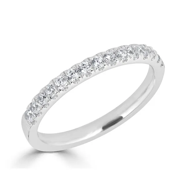 White 14K Wedding Band with Round G/H Si Diamonds James Martin Jewelers Dubuque, IA