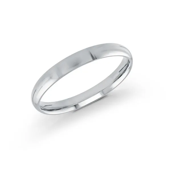White 14K Wedding Band 3 MM Comfort Fit James Martin Jewelers Dubuque, IA