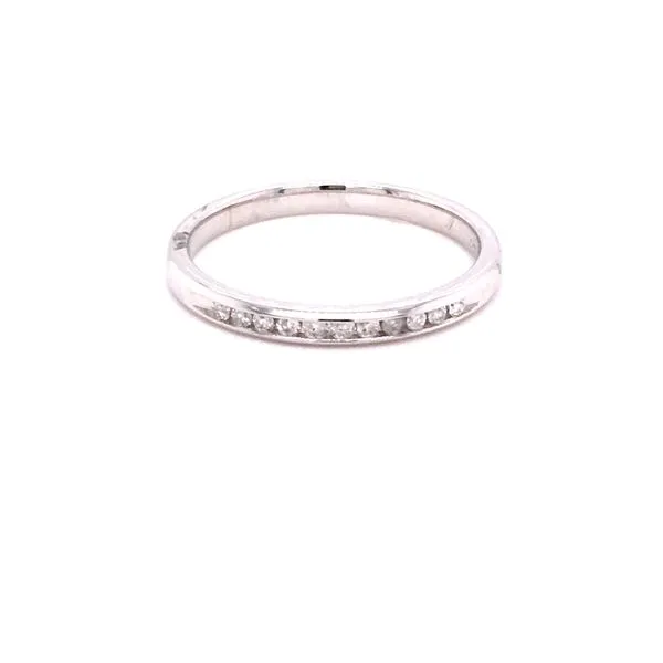 White 14K Wedding Band with 0.10Tw Round Diamonds James Martin Jewelers Dubuque, IA
