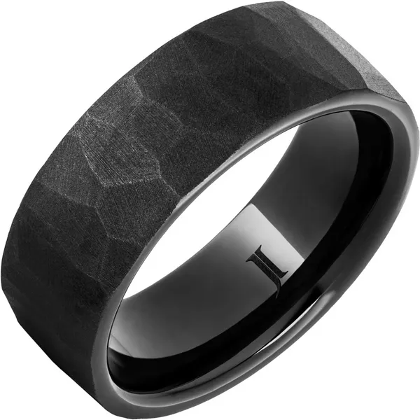 Men's Black Ceramic Flat Chisel Sandblast Ring James Martin Jewelers Dubuque, IA