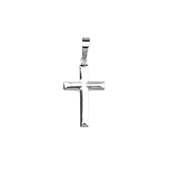 Midas Sterling Silver and Rhodium Plated Knife Edge Cross Pendant James Martin Jewelers Dubuque, IA